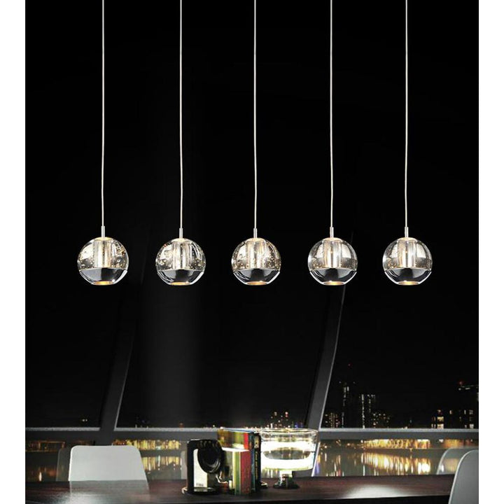 Perrier 5 Light Multi Light Pendant With Chrome Finish