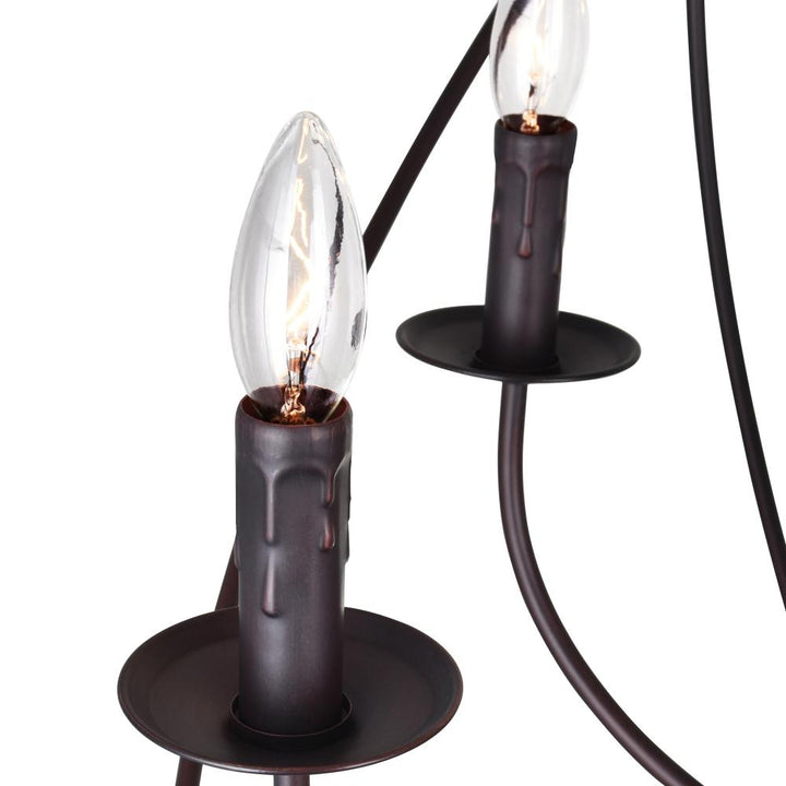 Arza 9 Light Up Chandelier With Brown Finish