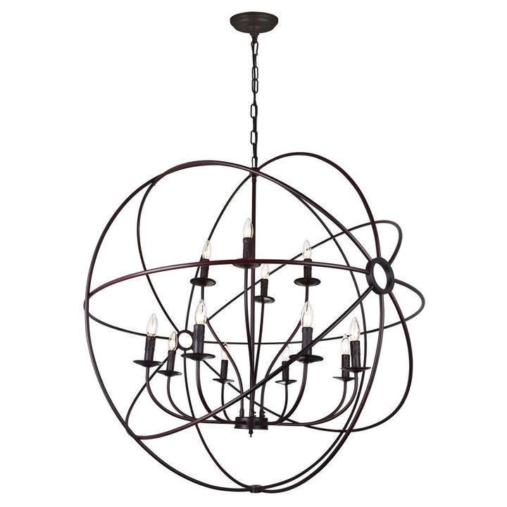 Arza 12 Light Up Chandelier With Brown Finish