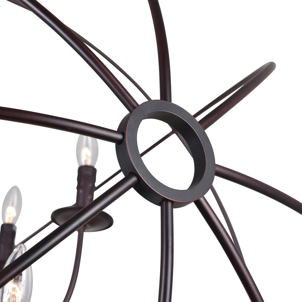 Arza 12 Light Up Chandelier With Brown Finish
