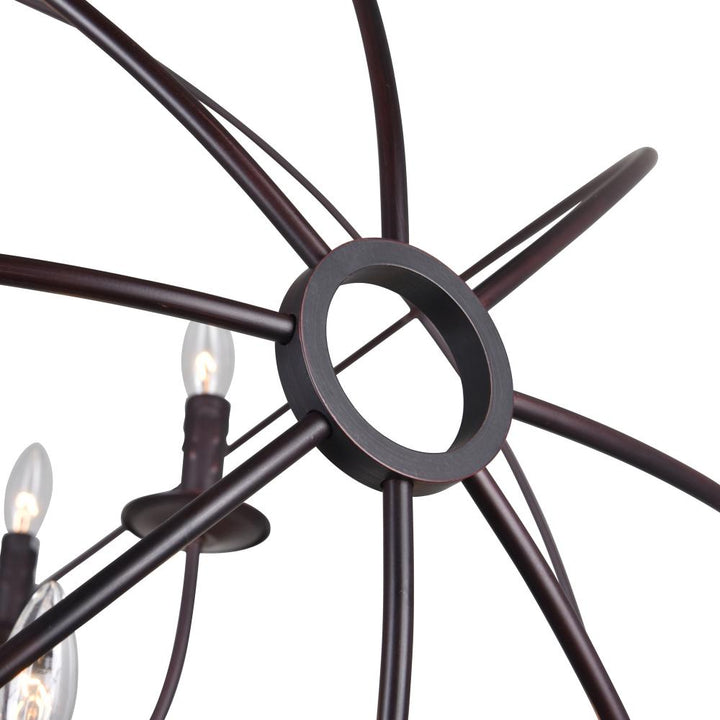 Arza 12 Light Up Chandelier With Brown Finish