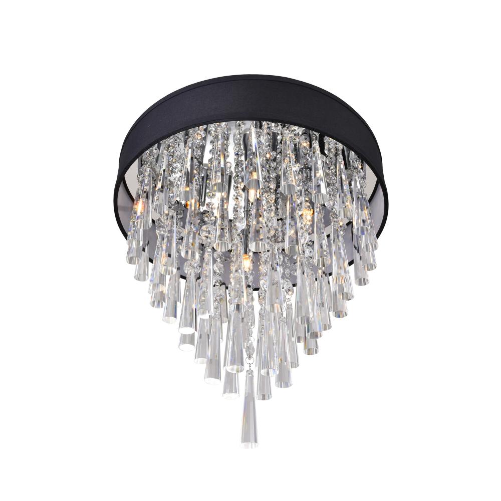 Franca 4 Light Drum Shade Flush Mount With Chrome Finish