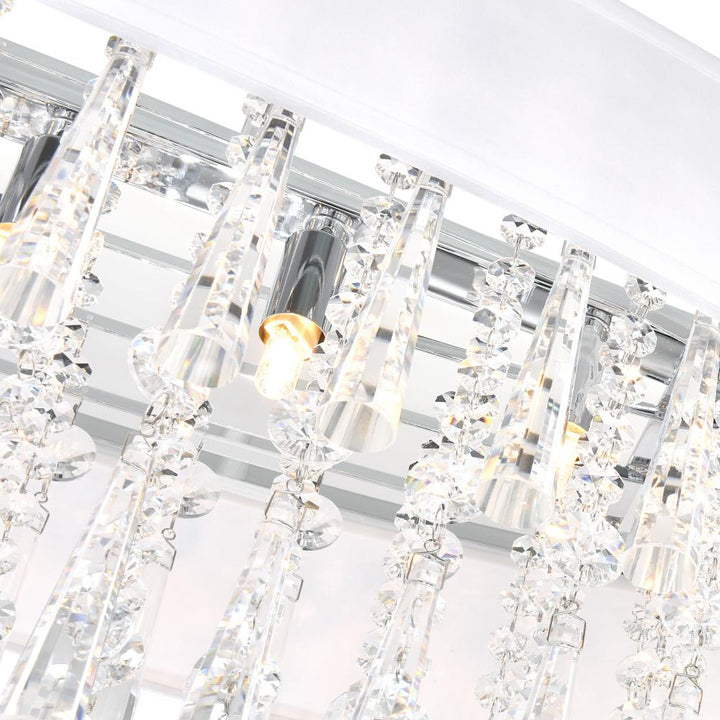 Franca 4 Light Drum Shade Flush Mount With Chrome Finish