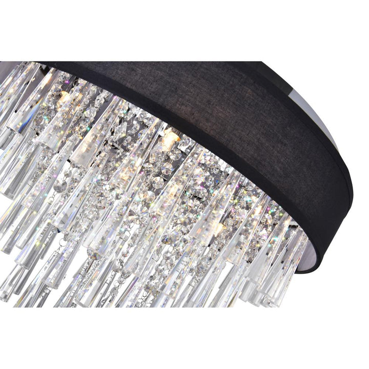 Franca 8 Light Drum Shade Flush Mount With Chrome Finish
