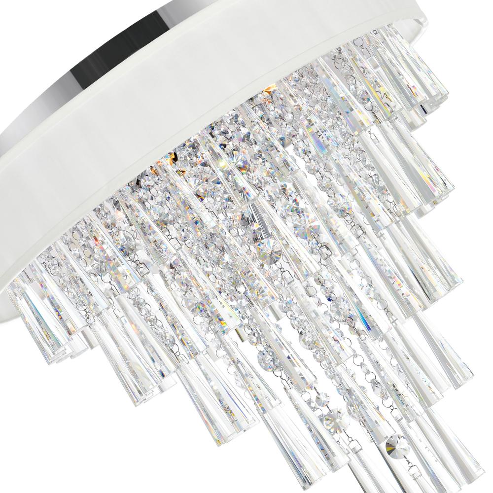 Franca 8 Light Drum Shade Flush Mount With Chrome Finish