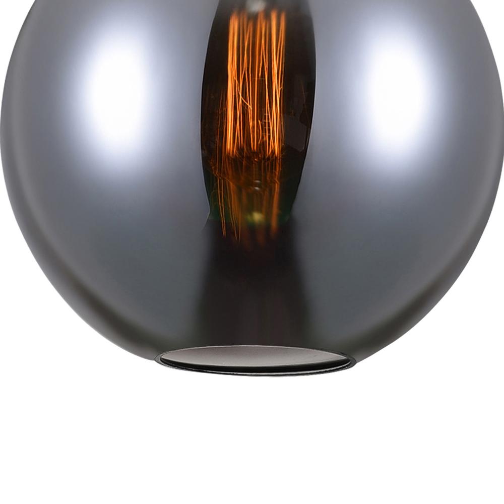 Glass 1 Light Down Mini Pendant With Smoke Finish