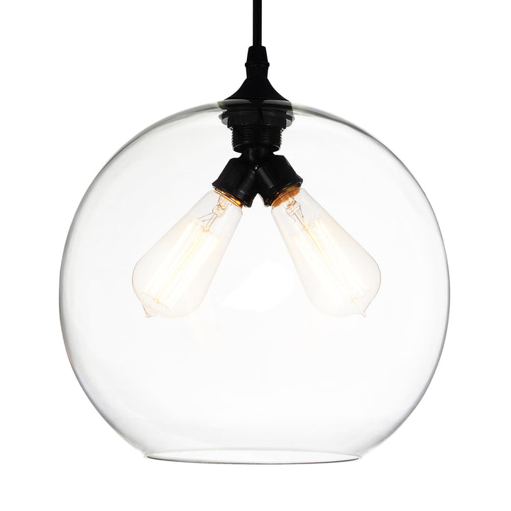 Glass 2 Light Down Mini Pendant With Clear Finish