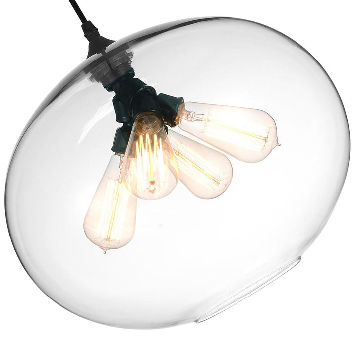 Glass 4 Light Down Pendant With Clear Finish