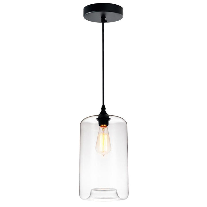 Glass 1 Light Down Mini Pendant With Clear Finish