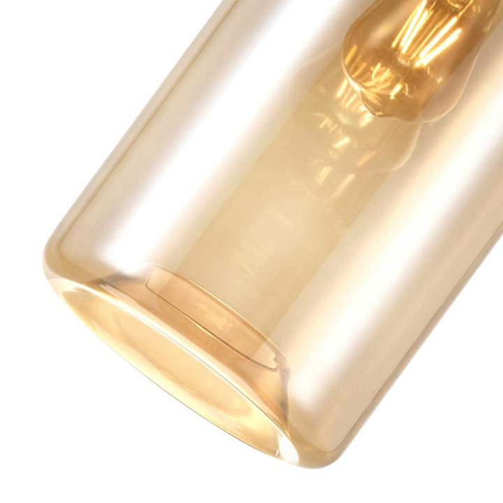 Glass 1 Light Down Mini Pendant With Cognac Finish