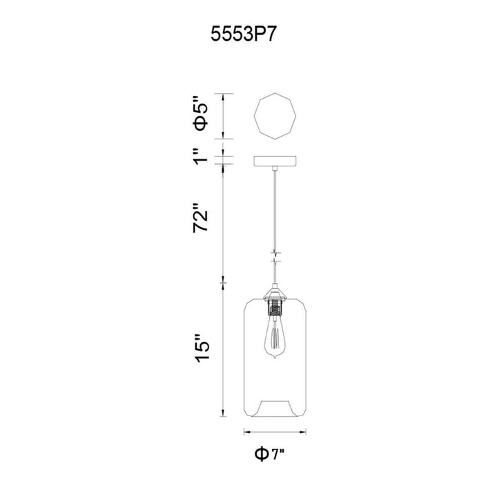 Glass 1 Light Down Mini Pendant With Cognac Finish