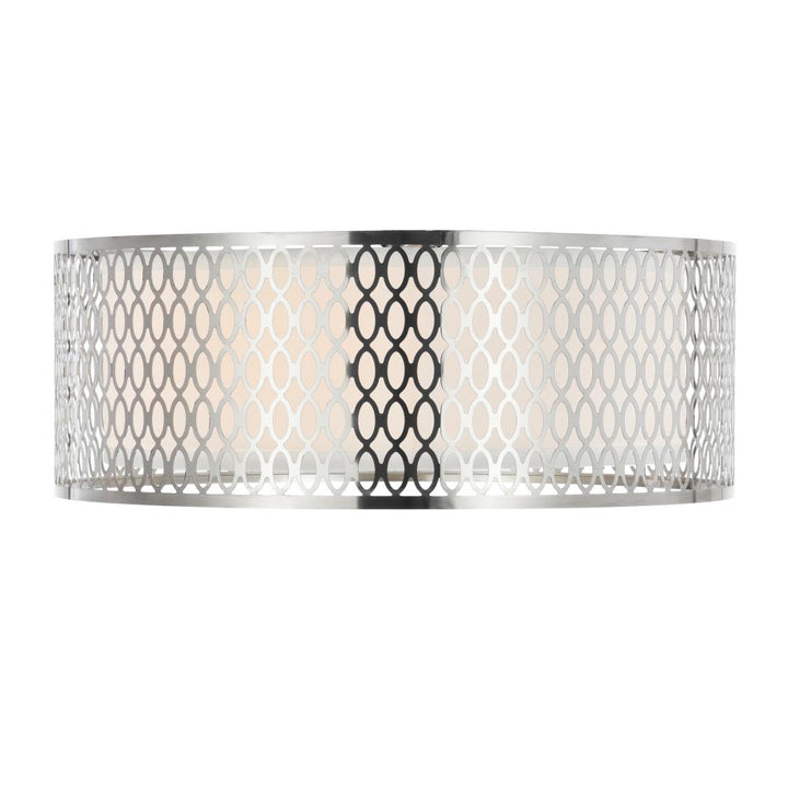 Mikayla 3 Light Drum Shade Flush Mount With Satin Nickel Finish