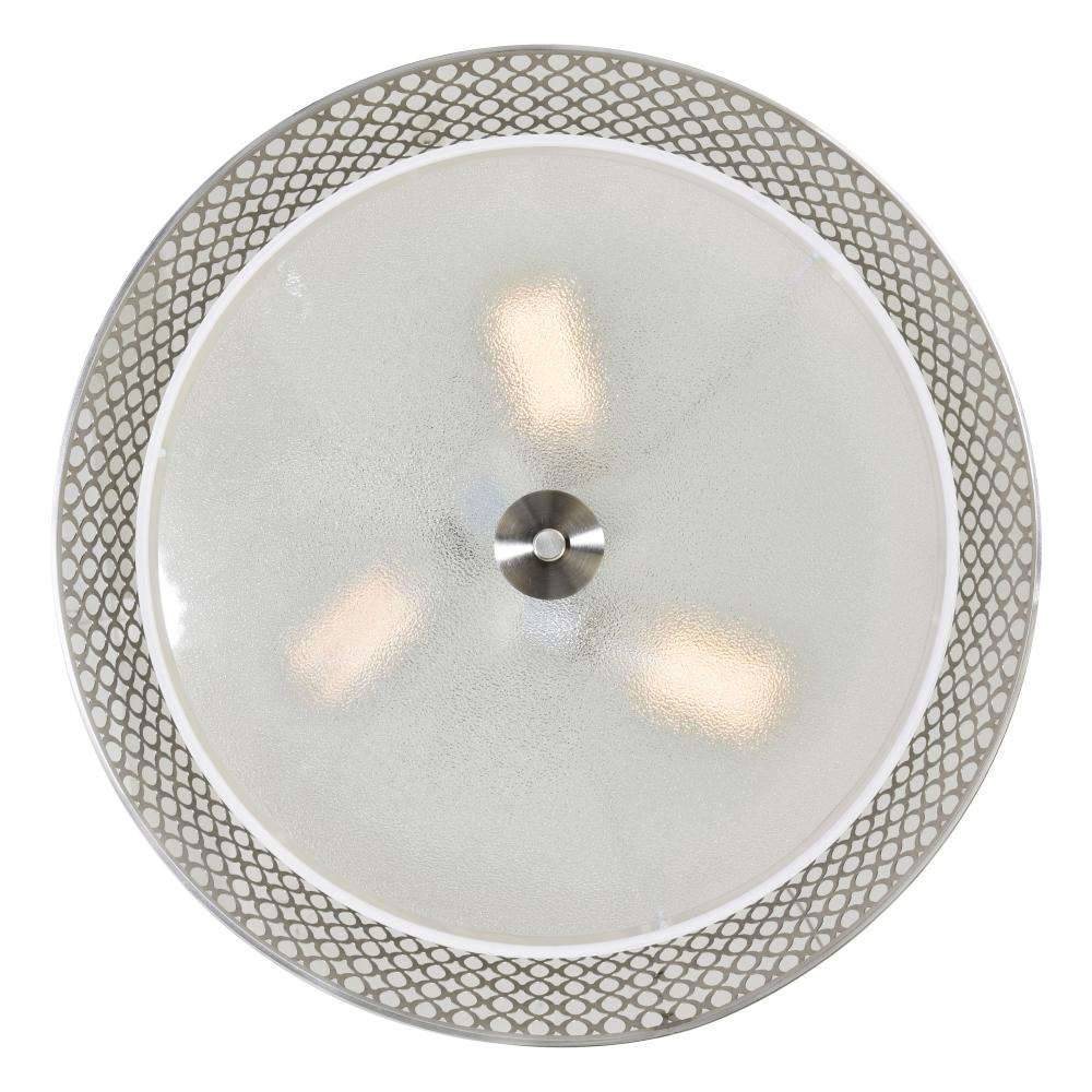 Mikayla 3 Light Drum Shade Flush Mount With Satin Nickel Finish