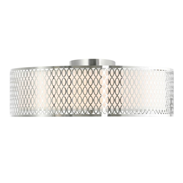 Mikayla 5 Light Drum Shade Flush Mount With Satin Nickel Finish