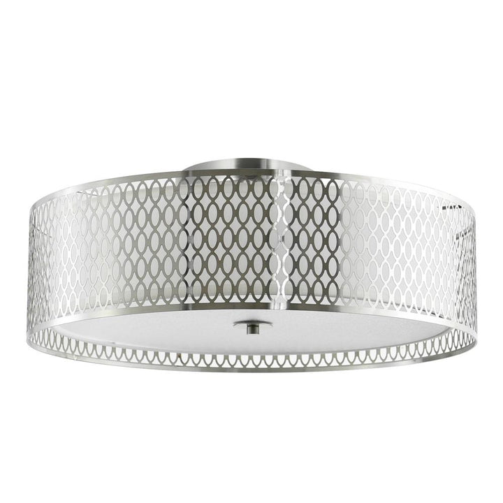 Mikayla 5 Light Drum Shade Flush Mount With Satin Nickel Finish
