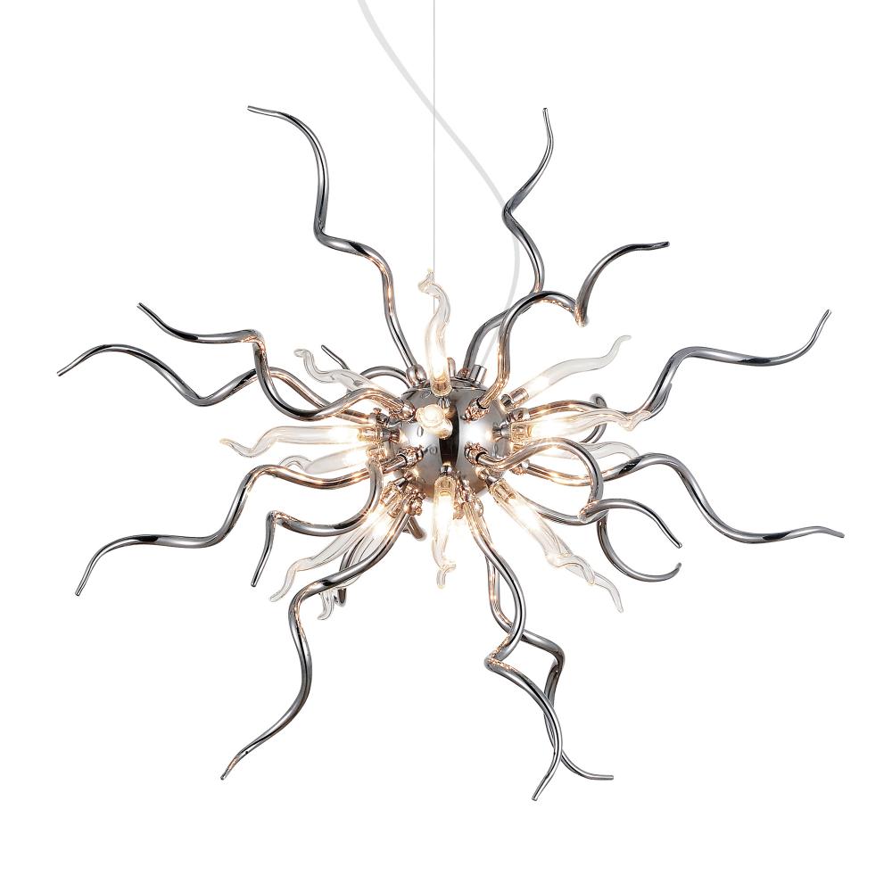 Twist 15 Light Chandelier With Chrome Finish