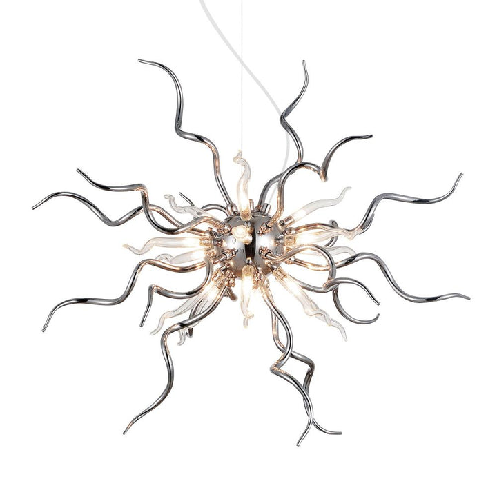 Twist 15 Light Chandelier With Chrome Finish