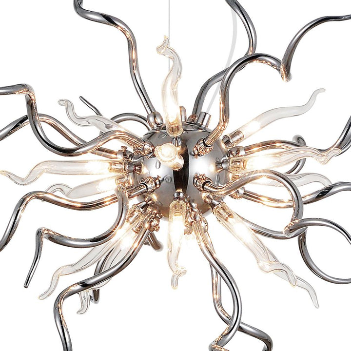 Twist 15 Light Chandelier With Chrome Finish