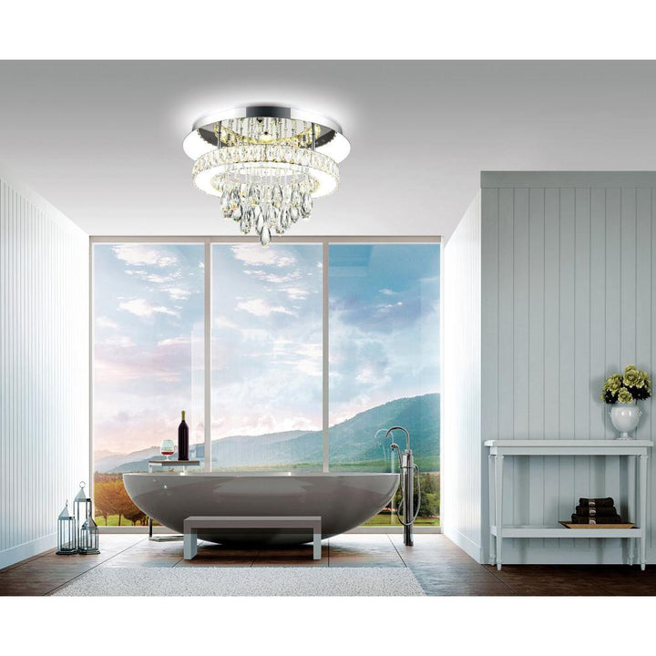 Veil LED Flush Mount With Chrome Finish