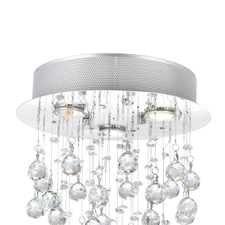 Rain Drop 3 Light Flush Mount With Chrome Finish