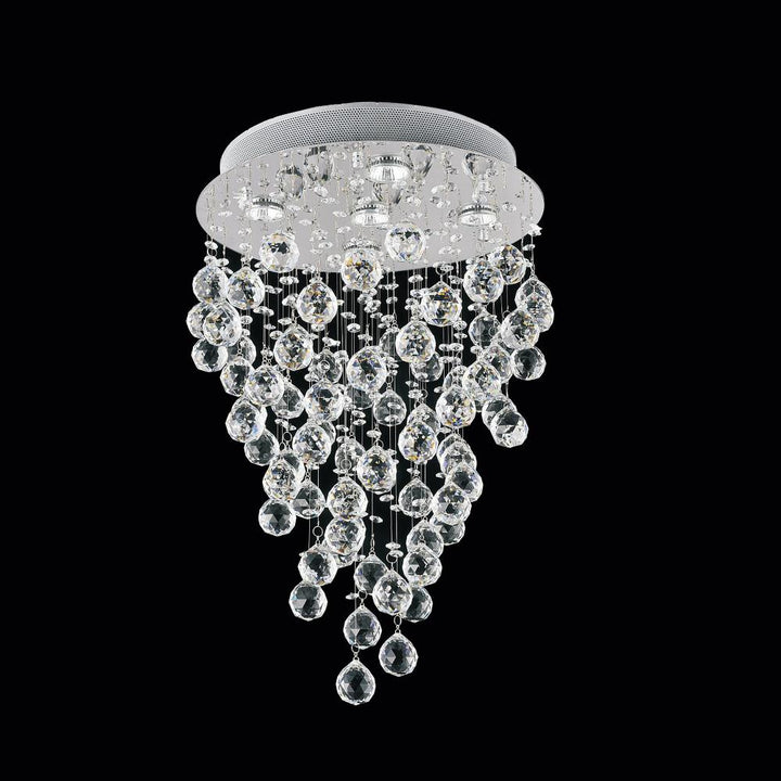 Rain Drop 5 Light Flush Mount With Chrome Finish