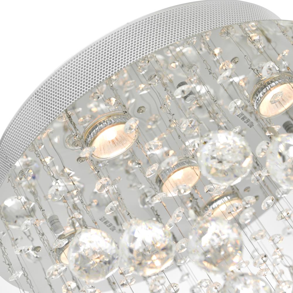 Rain Drop 5 Light Flush Mount With Chrome Finish