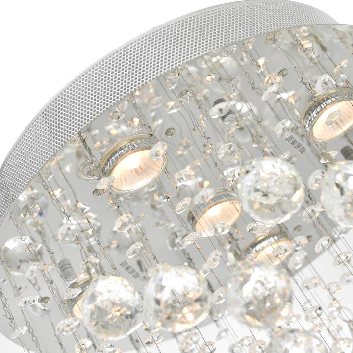 Rain Drop 5 Light Flush Mount With Chrome Finish