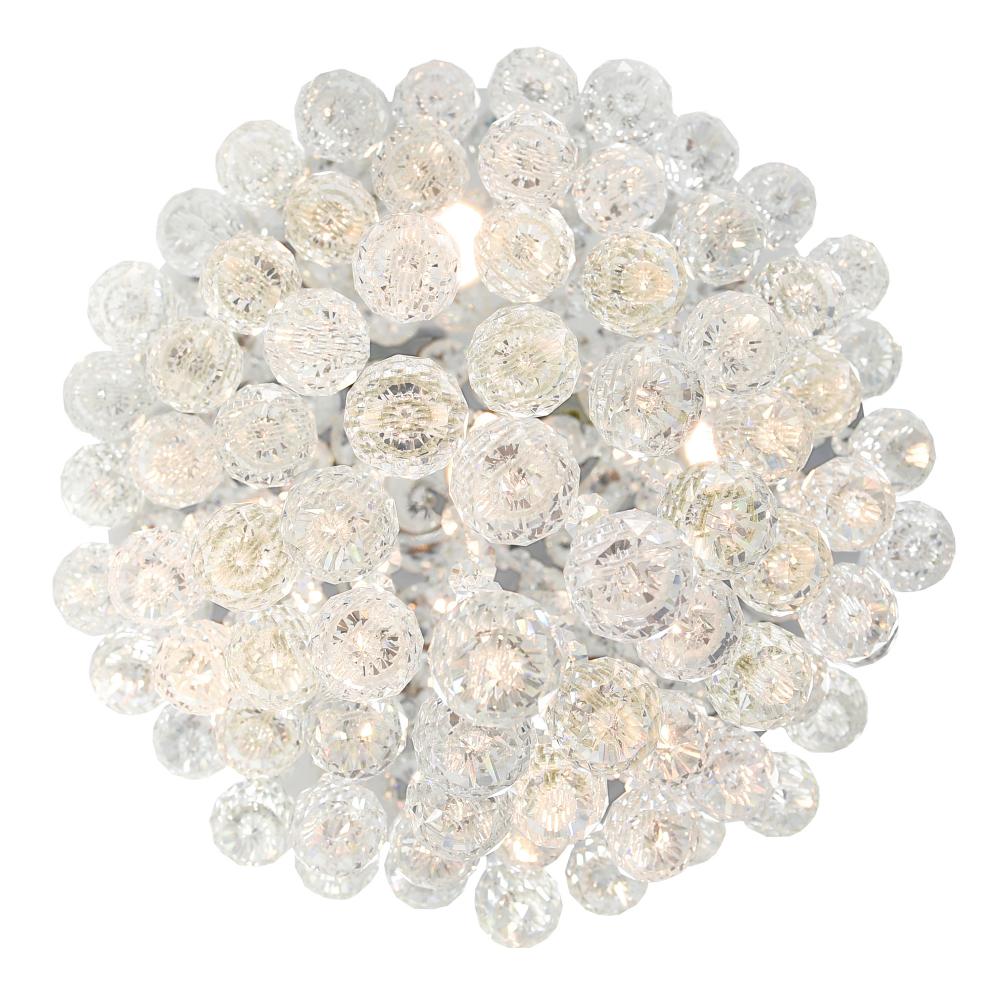 Rain Drop 5 Light Flush Mount With Chrome Finish