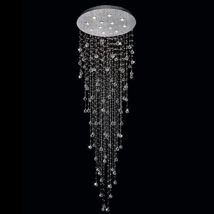 Rain Drop 12 Light Flush Mount With Chrome Finish