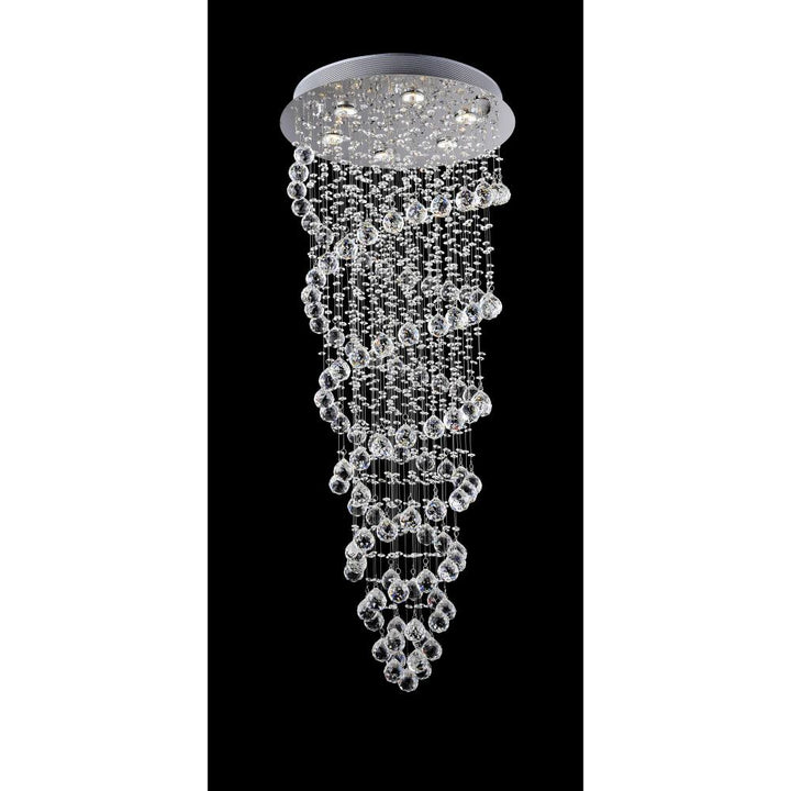 Double Spiral 6 Light Flush Mount With Chrome Finish