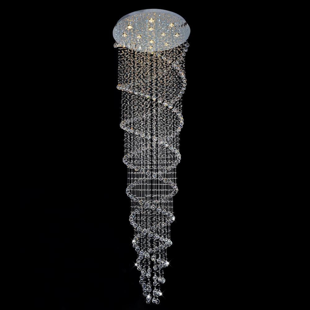 Double Spiral 12 Light Flush Mount With Chrome Finish