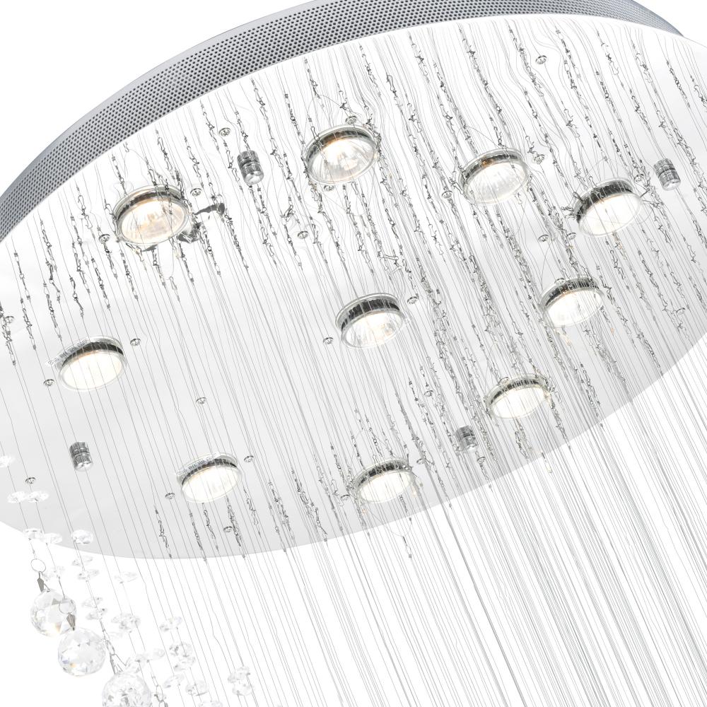 Ribbon 10 Light Flush Mount With Chrome Finish