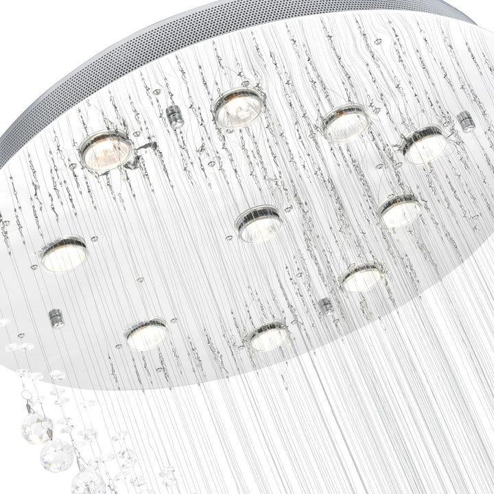 Ribbon 10 Light Flush Mount With Chrome Finish