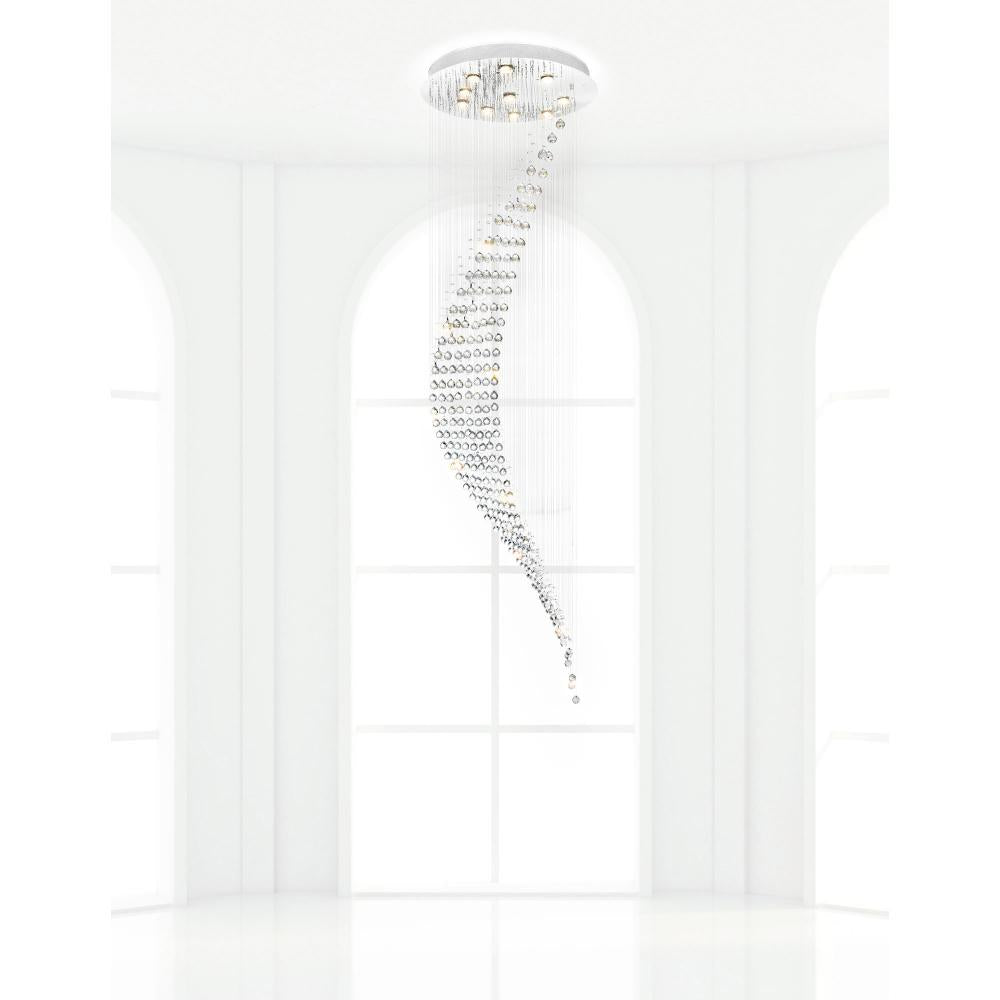 Ribbon 10 Light Flush Mount With Chrome Finish