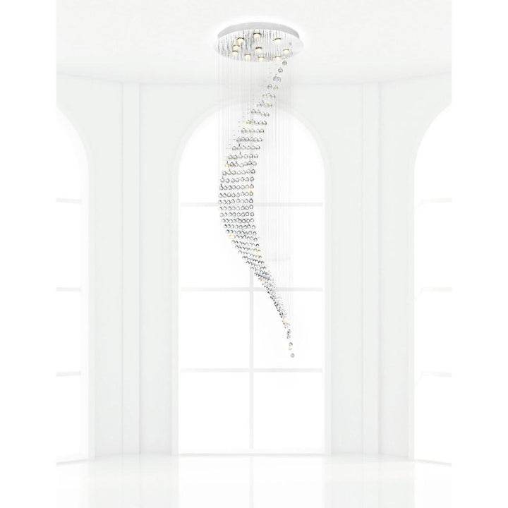 Ribbon 10 Light Flush Mount With Chrome Finish
