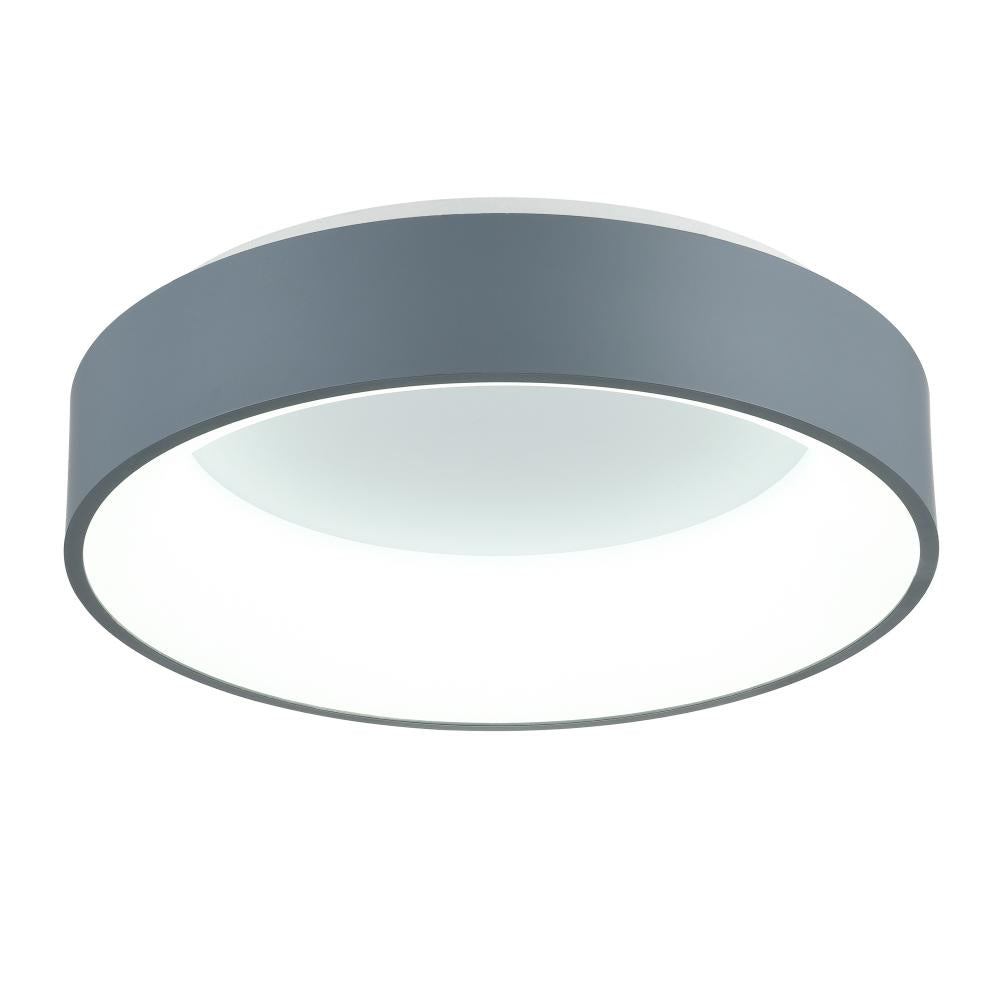 Arenal LED Drum Shade Flush Mount With Gray & White Finish