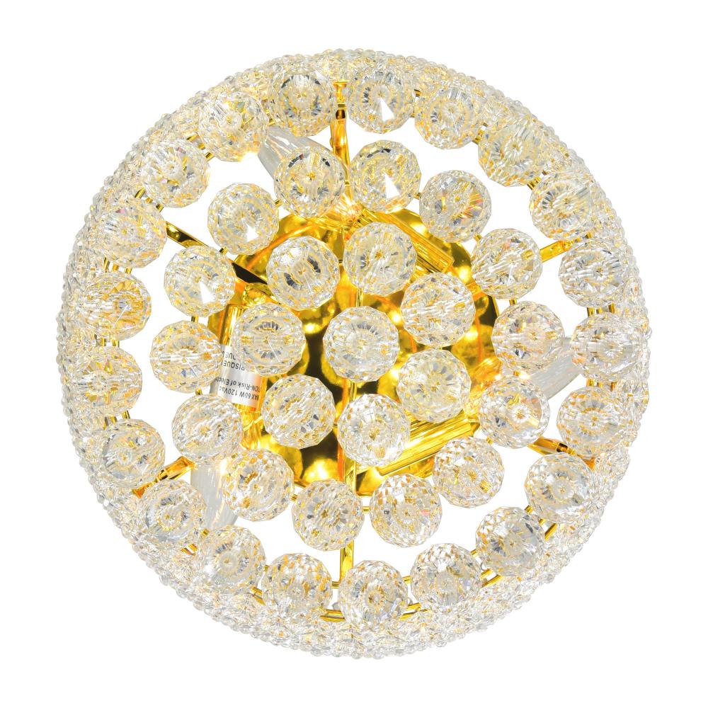 Empire 3 Light Flush Mount With Gold Finish