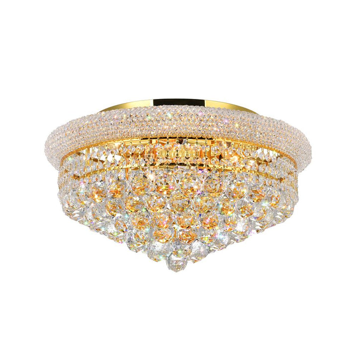 Empire 8 Light Flush Mount With Gold Finish