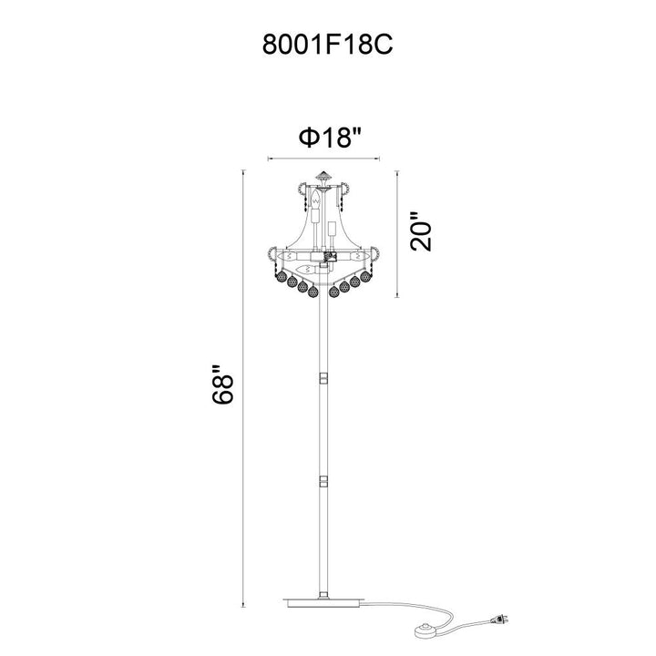 Empire 8 Light Floor Lamp With Chrome Finish
