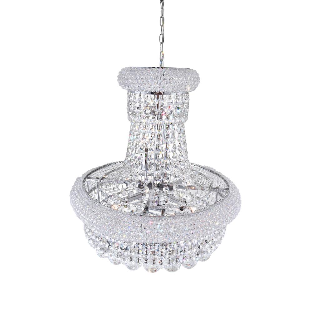 Empire 8 Light Down Chandelier With Chrome Finish