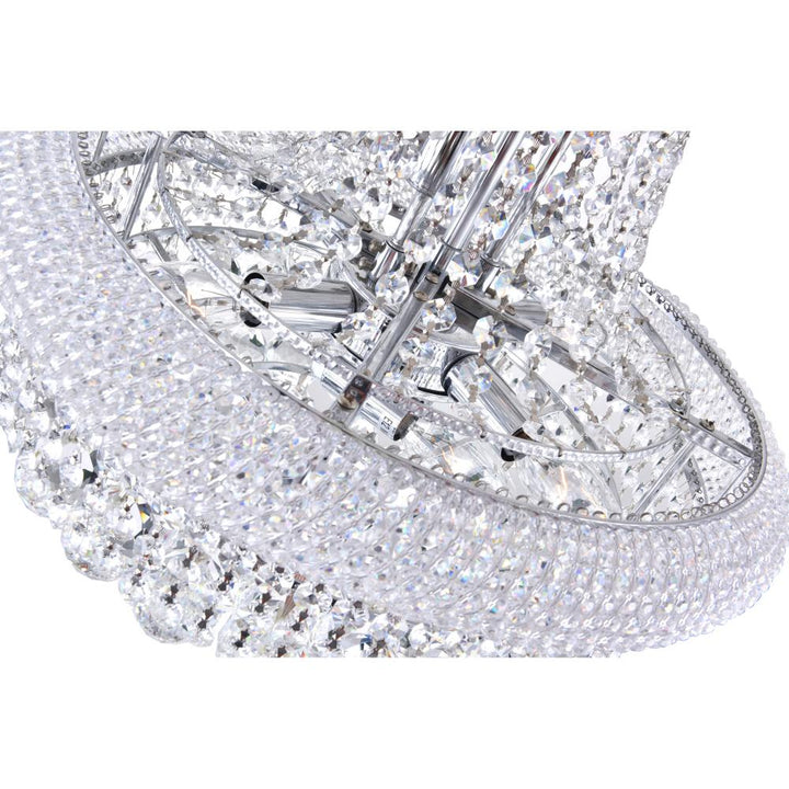 Empire 8 Light Down Chandelier With Chrome Finish