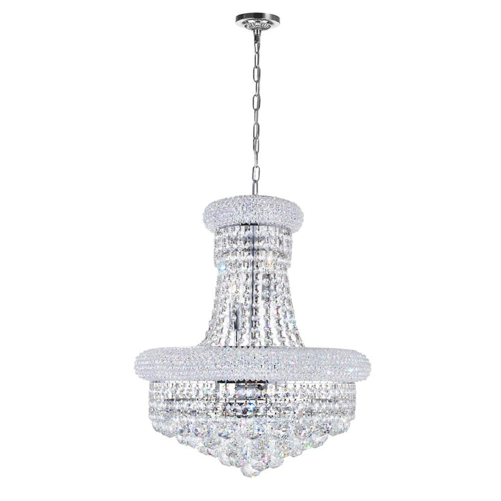 Empire 8 Light Down Chandelier With Chrome Finish
