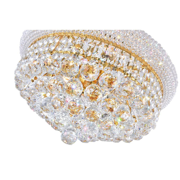 Empire 8 Light Down Chandelier With Gold Finish