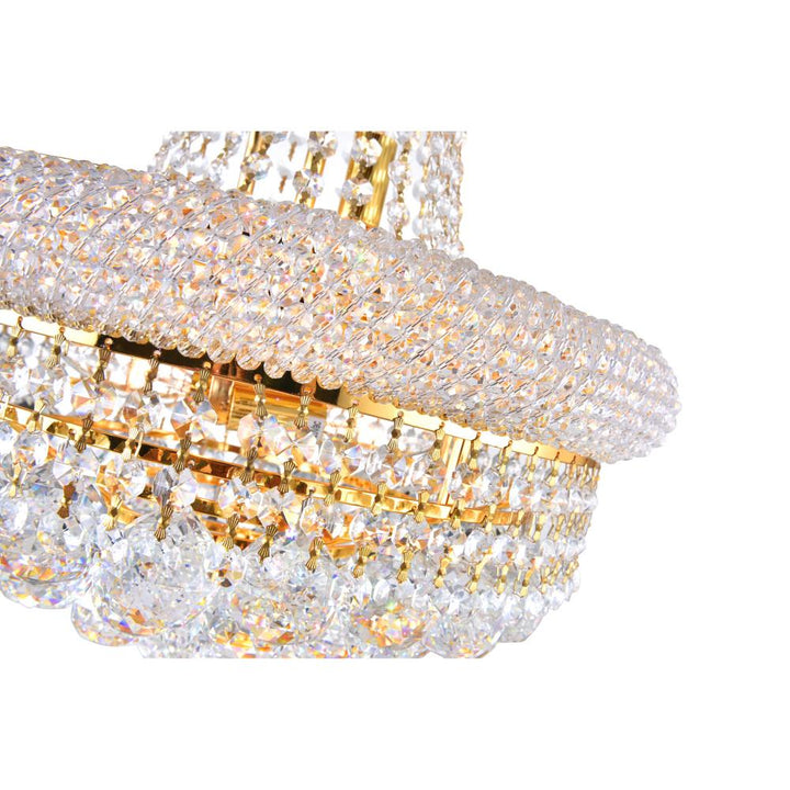 Empire 8 Light Down Chandelier With Gold Finish