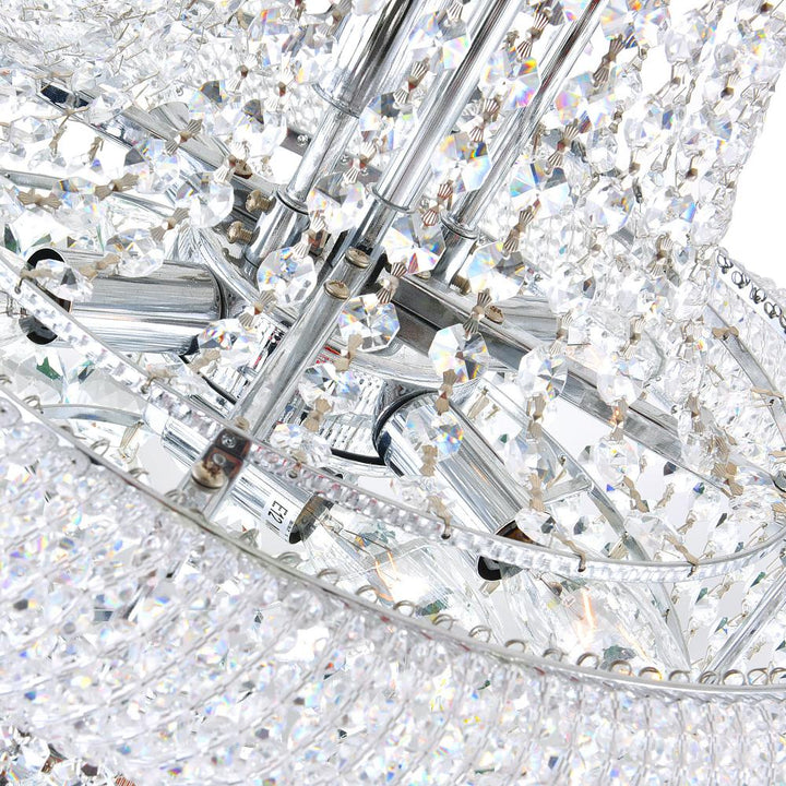 Empire 14 Light Down Chandelier With Chrome Finish