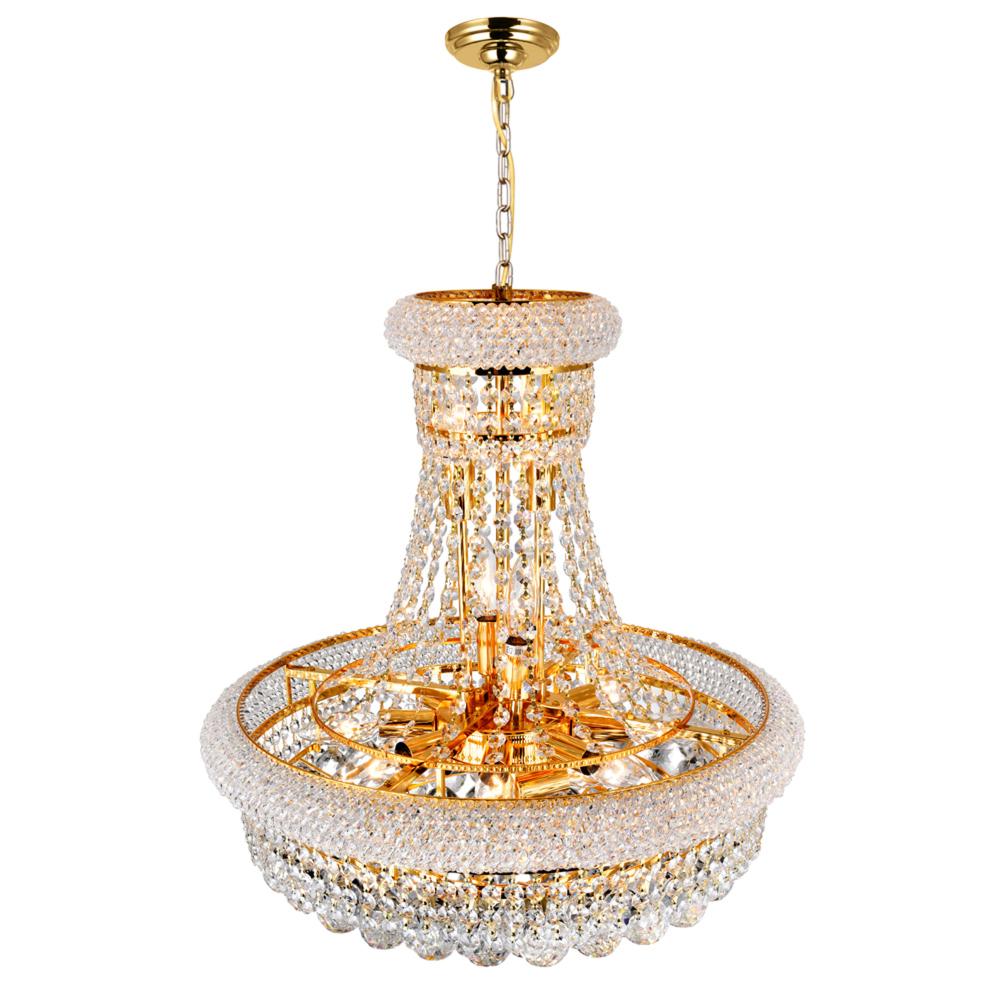 Empire 14 Light Down Chandelier With Gold Finish
