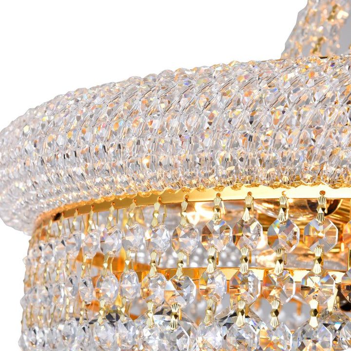 Empire 14 Light Down Chandelier With Gold Finish