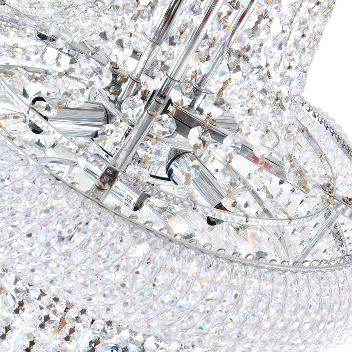 Empire 17 Light Down Chandelier With Chrome Finish