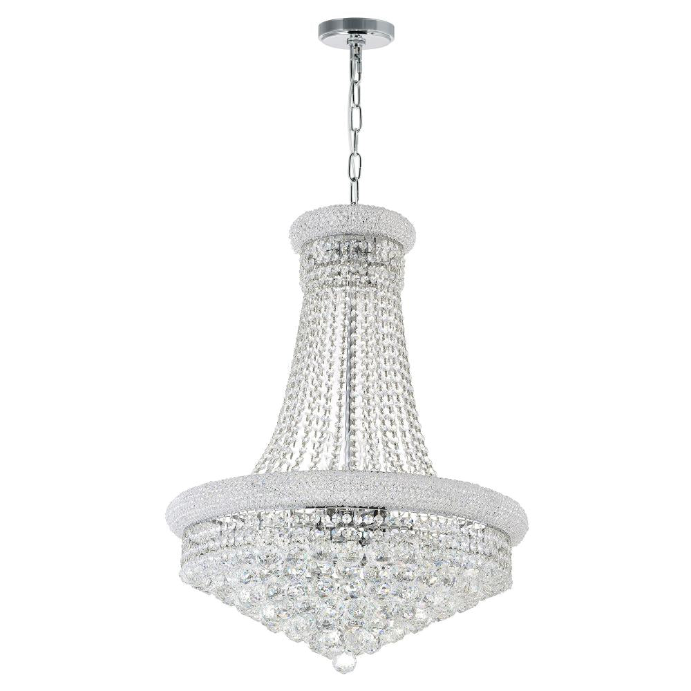Empire 17 Light Down Chandelier With Chrome Finish