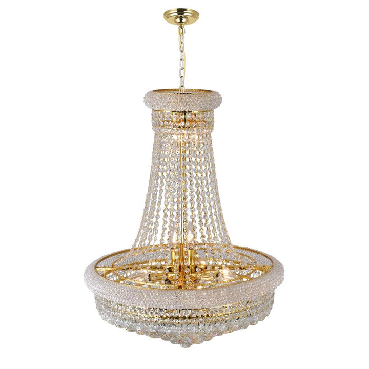 Empire 17 Light Down Chandelier With Gold Finish